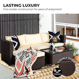 NNEDPE 5pc Modular Outdoor Lounge Set PE Rattan - Brown
