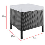 NNEDPE 9 Piece PE Rattan Garden Patio Outdoor Dining Set Black