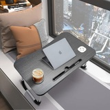 NNECN Laptop Desk Bed Table Tray Folding Breakfast Table Portable Lap Standing Desk Notebook Stand Reading Holder for Bed/Sofa Large Lap Desk with USB-Charger and Cup-Holder