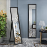 NNECW Full-length Wood Mirror with Wooden Frame-Black