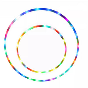 NNETM LED Light-Up Fitness Hoop, Color Changing & Detachable - 24 LEDs, 90cm