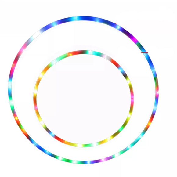NNETM LED Light-Up Fitness Hoop, Color Changing & Detachable - 24 LEDs, 90cm