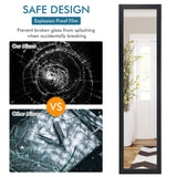 NNECW Full-length Wood Mirror with Wooden Frame-Black