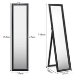 NNECW Full-length Wood Mirror with Wooden Frame-Black