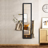 NNECW Full-length Wood Mirror with Wooden Frame-Black