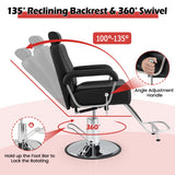 NNECW 360° Swivel Salon Chair with Adjustable Headrest