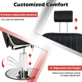 NNECW 360° Swivel Salon Chair with Adjustable Headrest