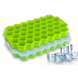 NNEOBA 2 pcs Silicone Honeycomb Ice Cube Tray with Lid