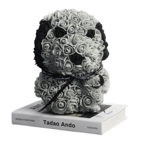 NNEOBA Teddy Rose Dog Artificial Flower Decoration (Grey)