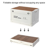 NNEOBA Portable Multifunctional Folding Car Storage Box with Wooden Lid