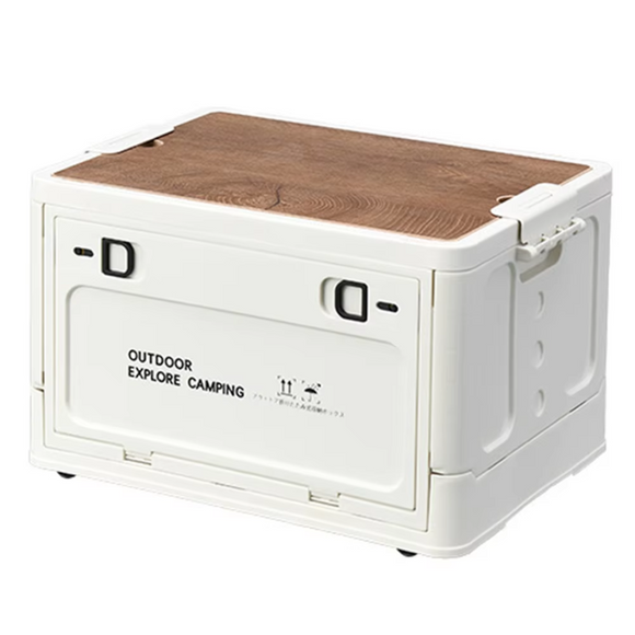 NNEOBA Portable Multifunctional Folding Car Storage Box with Wooden Lid