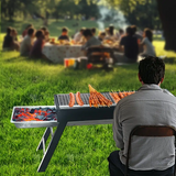 NNETM Iron Camping Stove Outdoor BBQ Grill