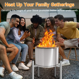 NNETM Fire Pit Stand Stainless Steel for Outdoor Use