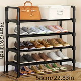 NNETM 4-Tier Black Metal Shoe Rack Organizer