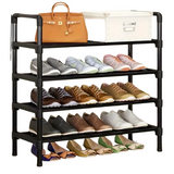 NNETM 4-Tier Black Metal Shoe Rack Organizer