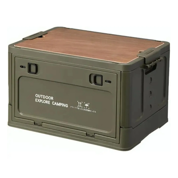 NNETM Folding Storage Box with Waterproof Wooden Lid