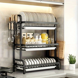 NNETM Dish Rack with Utensil & Board Holder (3-Tier)