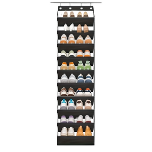 NNETM 10-Tier Over-the-Door Foldable Shoe Organizer