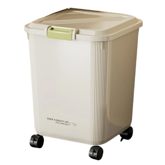 NNETM Rolling Grain Storage Container with Measuring Cup