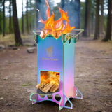 NNETM Portable Stainless Steel Outdoor Rocket Stove (Multicolored)