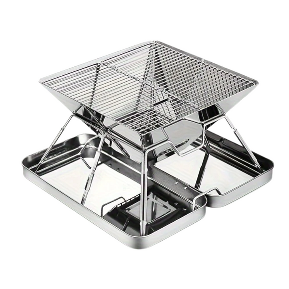 NNETM Stainless Steel Folding BBQ Grill Outdoor Cooking