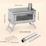 NNETM Camping Firewood Stainless Steel Stove Set