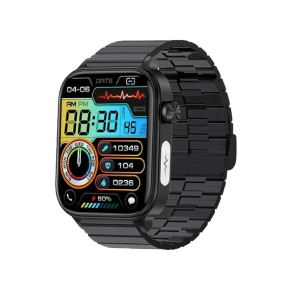 NNEOBA AI Medical Diagnosis Smartwatch ECG PPG Blood Glucose (Black)