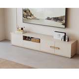 NNETB Modern Floor TV Cabinet with Rock Plate Coffee Table