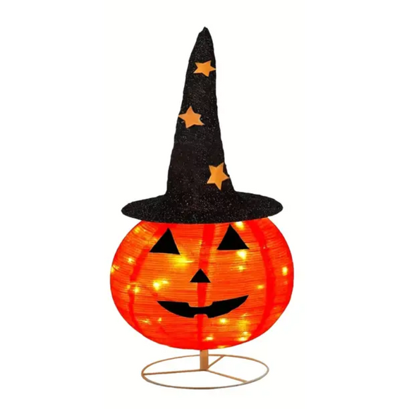 NNETM Halloween Foldable Pumpkin Light with Hat