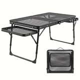 NNETM Camping Table with Extendable Wings & Mesh Top