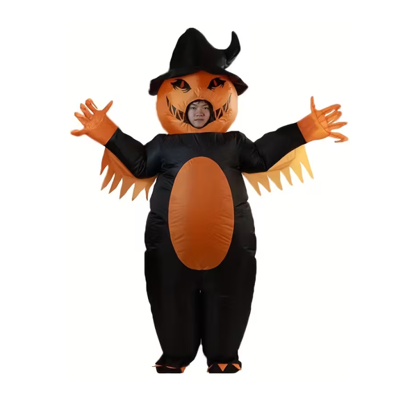 NNETM Halloween Pumpkin Inflatable Costume Full-Face Design