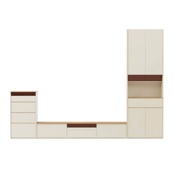 NNETB Modern Floor-Standing TV Cabinet Combo with Storage