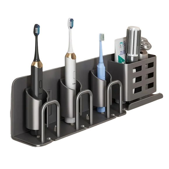 NNETM Wall Mount Aluminum Toothbrush Razor Holder