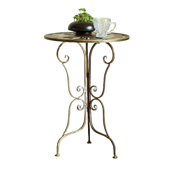 NNETM Vintage Metal Scrollwork Side Table
