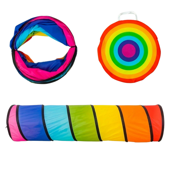 NNETM Pop-Up Pet Crawl Tunnel Tent with Toys