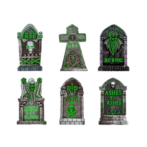 NNETM Halloween Glow Yard Signs Tombstone Set