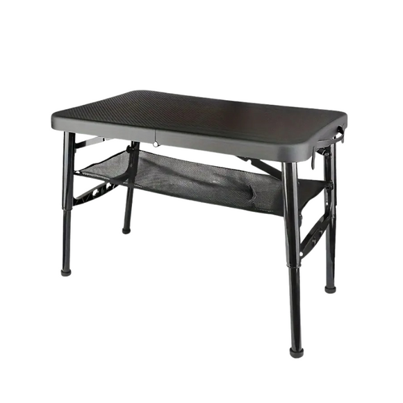 NNETM Adjustable Folding Camping Table with Storage Mesh