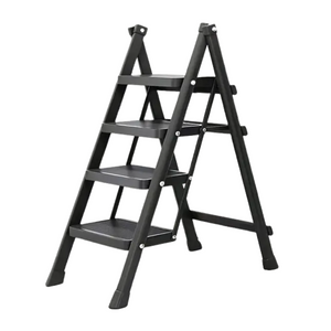 NNETM Metal Step Ladder with 4-Step Storage Rack