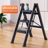 NNETM Metal Step Ladder with 4-Step Storage Rack