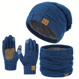 NNETM Winter Cashmere Hat Scarf Gloves Set