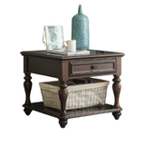 NNETB Retro Solid Wood Square Coffee Side Table
