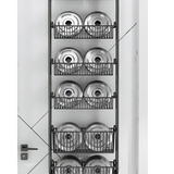 NNETM Black Multi-Layer Metal Hanging Storage Basket - Over the Door Organizer with 6 Tiers