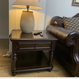 NNETB Retro Solid Wood Square Coffee Side Table