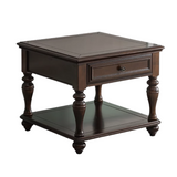 NNETB Retro Solid Wood Square Coffee Side Table