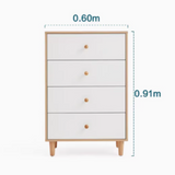 NNETB 4-Drawer Modern Wood Storage Cabinet
