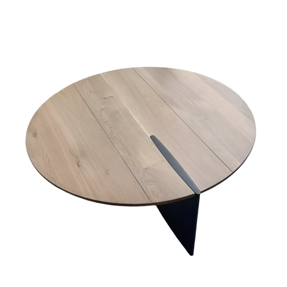 NNETB Oak Round Coffee Table Set