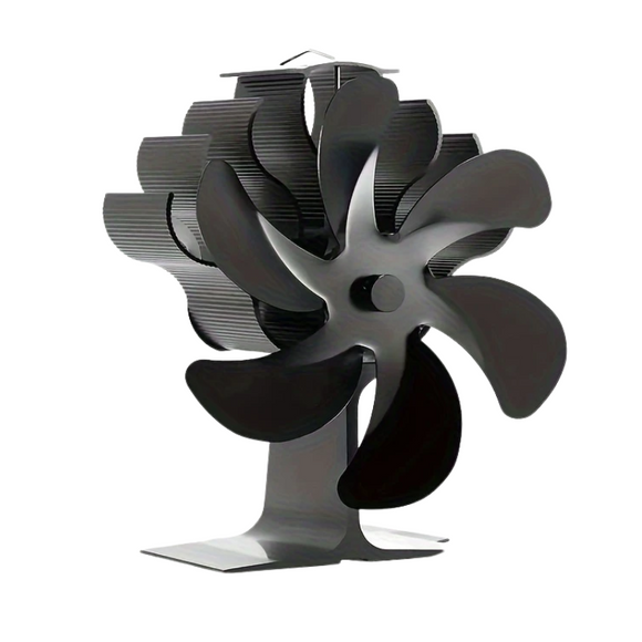 NNETM Silent Heat-Powered Wood Stove Fan (6-Blade)