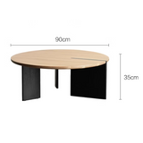 NNETB Oak Round Coffee Table Set