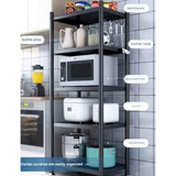 NNETB 5-Tier Carbon Steel Kitchen Microwave Storage Rack