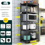 NNETB 5-Tier Carbon Steel Kitchen Microwave Storage Rack